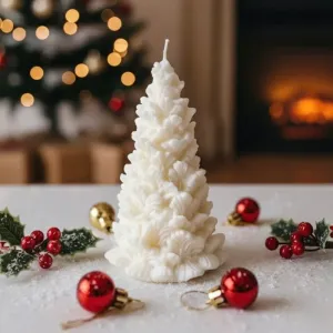 Nến thơm cây thông Giáng Sinh Snow Pine Tree quà Noel handmade Việt Nam