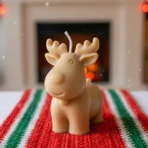 Nến thơm tuần lộc Giáng Sinh tròn trĩnh đáng yêu sáp tự nhiên handmade nhiều màu sắc