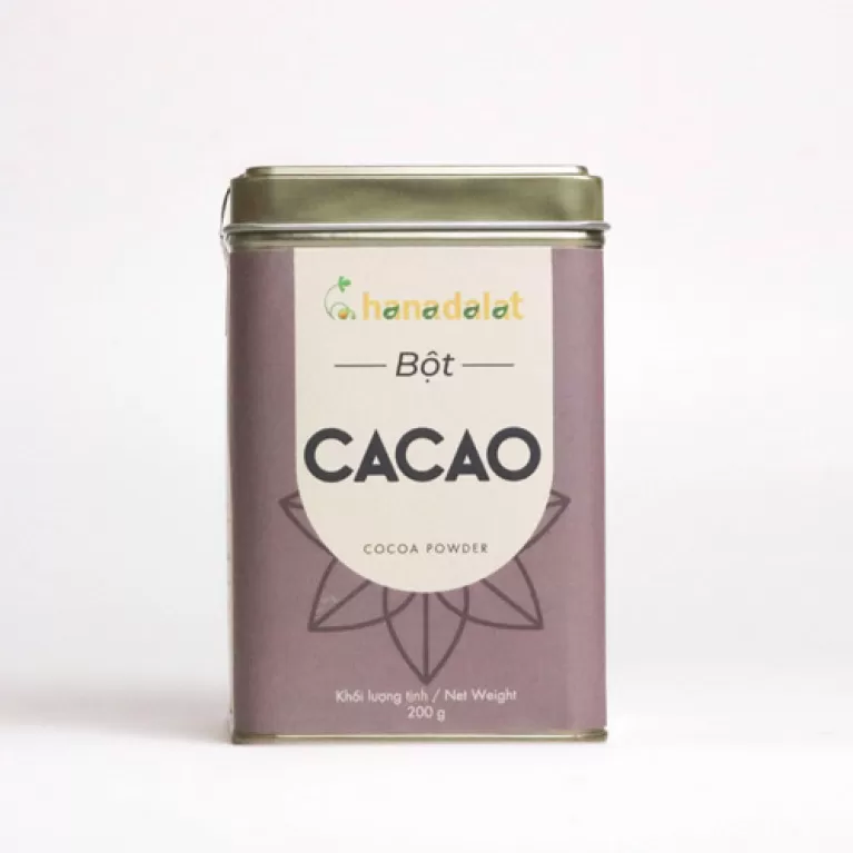 bột cacao tự nhiên, thành phần tự nhiên 100%, giá trị dinh dưỡng cao, sản xuất từ trái ca cao tự nhiên, hương thơm đắng nhẹ
