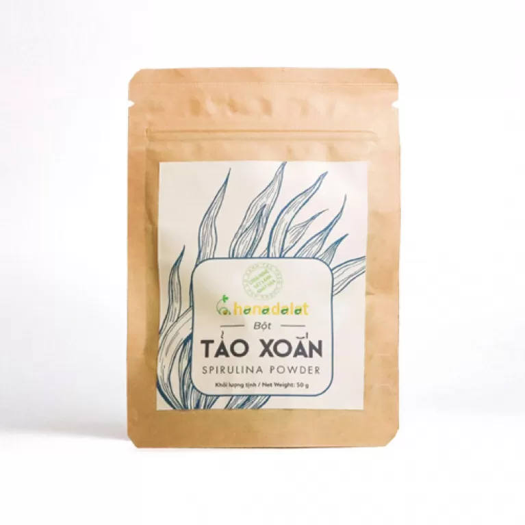 bột tảo xoắn hữu cơ, giàu dinh dưỡng, nguyên liệu hữu cơ, công nghệ sấy lạnh tiên tiến, bột làm sinh tố, dễ sử dụng