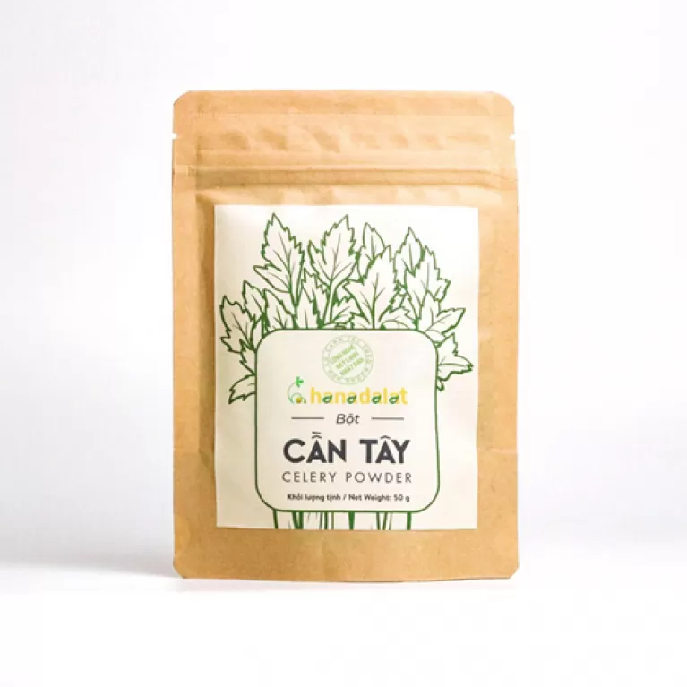 bột cần tây hữu cơ sấy lạnh, nguyên liệu hữu cơ chất lượng, công nghệ sấy lạnh hiện đại, lợi ích cho sức khỏe, đa dạng ứng dụng