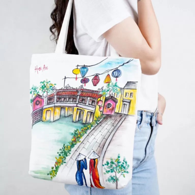 Túi Tote Vẽ Tay Địa Danh, quà lưu niệm Việt Nam, quà tặng Việt Nam, chusvn, chus, hanako shop