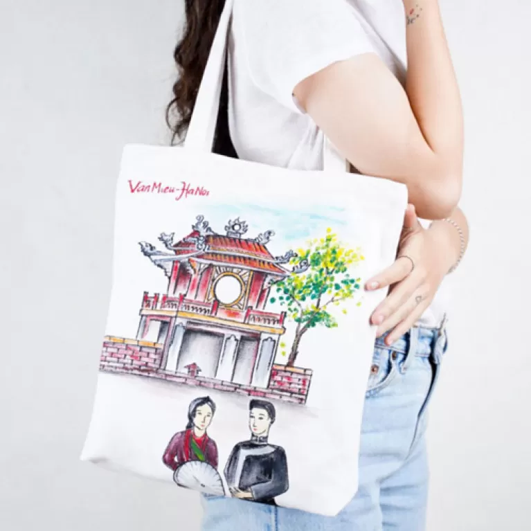 Túi Tote Vẽ Tay Địa Danh, quà lưu niệm Việt Nam, quà tặng Việt Nam, chusvn, chus, hanako shop