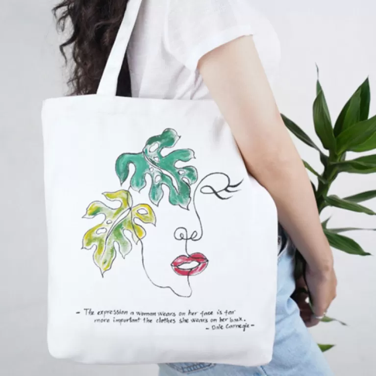 Túi Tote Vẽ Tay, Bộ Sưu Tập Môi Đỏ - Hanako Shop | CHUS