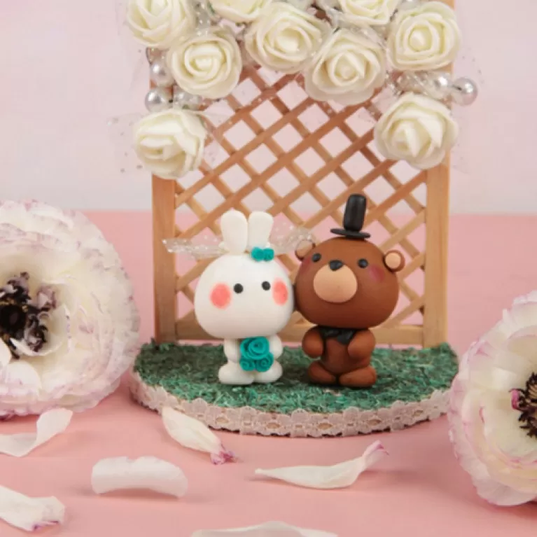 bộ gấu cô dâu chú rể chibi handmade, trang trí tổ ấm, yêu thương và lung linh, quà tặng cưới độc đáo, meow’s clay, quà tặng, cao cấp, trang trí, hahawave, chus