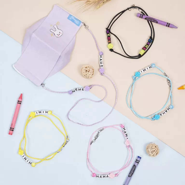 colorful mask strap, handmade face mask straps, youthful style, unique fashion accessories, dynamic style