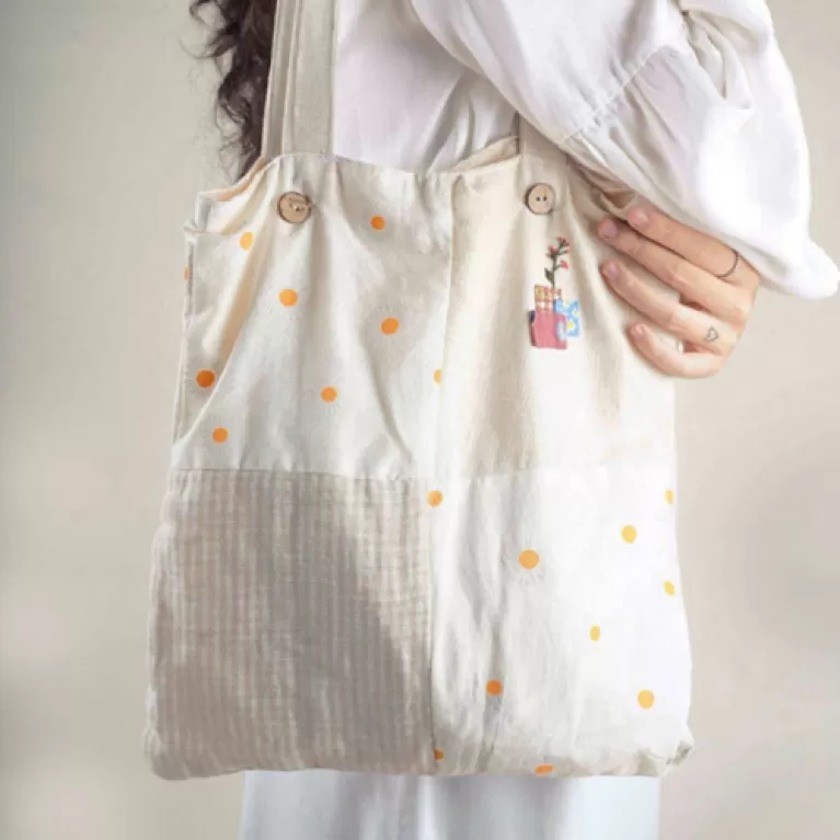 Túi Tote Vải Thêu Thủ Công, Túi Tote Nữ Handmade, Túi Xách Thêu Tay Phong Cách Nhẹ Nhàng Trẻ Trung