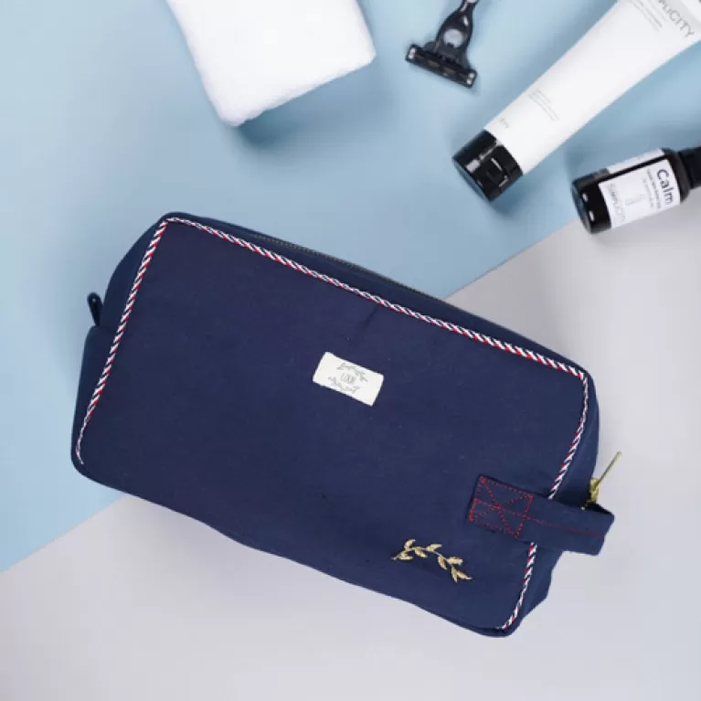 blue navy - men’s travel bags, personal item bag, travel item bag, rectangular box bag, men's bag with brass lock