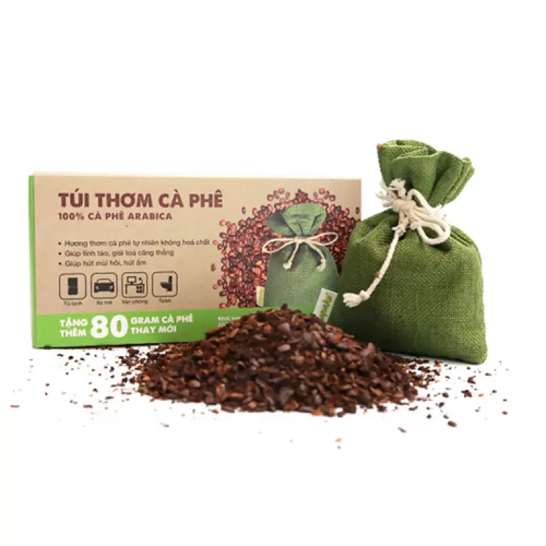 túi thơm cà phê, túi thơm khử mùi phòng, túi thơm treo tủ quần áo, túi thơm treo phòng, tui thơm cafe nguyên chất