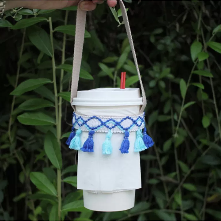 tassel bottle holder strap, eye-catching design, cute accessory for water bottle, easy to carry the bottle, green product