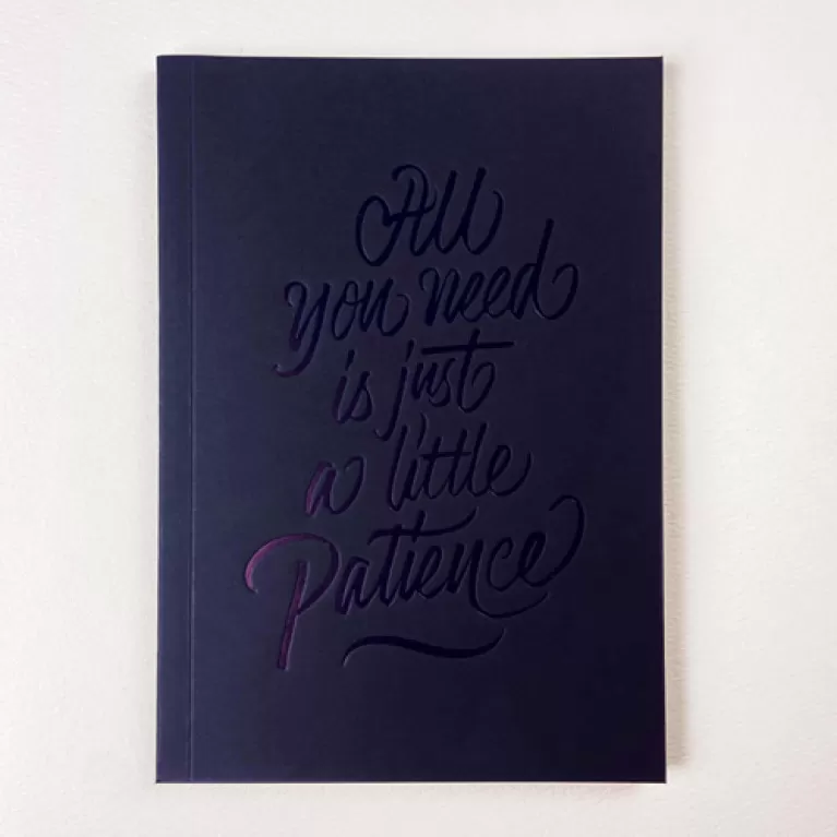 notebooks with message, minimalist and elegant design, fsc certified art paper, soft cover, handcrafted secure binding