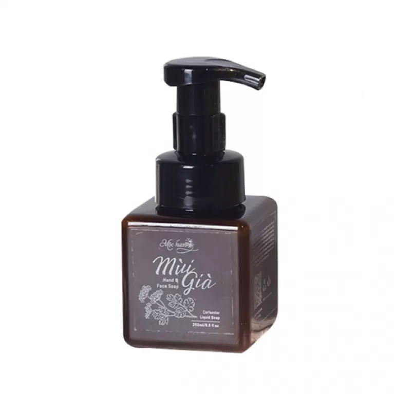 coriander castile soap for face & hand, natural ingredients, natural fragrance, convenient foam bottle, safe and gentle
