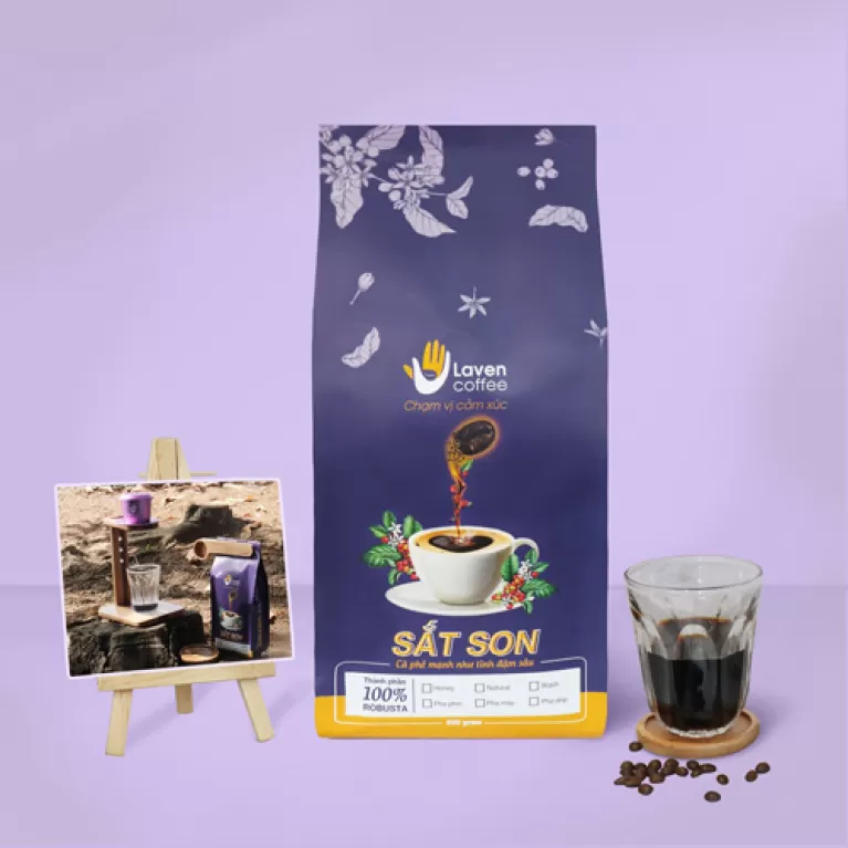 Cà Phê Sắt Son, 100% Robusta, Laven Coffee, chus