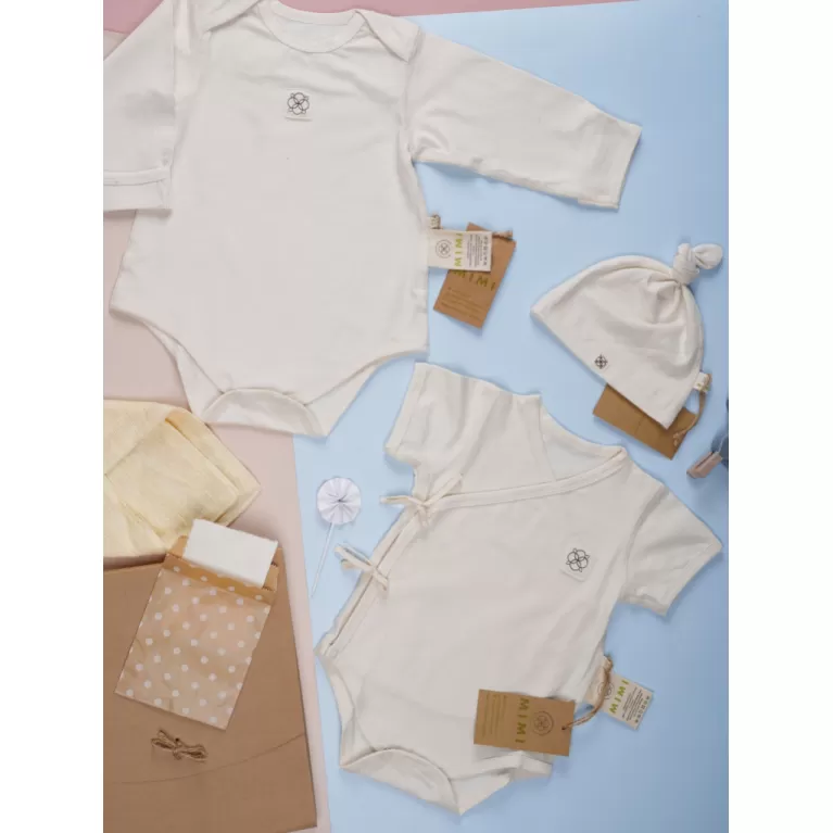 bộ quà tặng welcome baby, body chip, mũ & khăn, chất liệu 95% organic cotton, an toàn tối đa cho làn da, món quà yêu thương cho bé