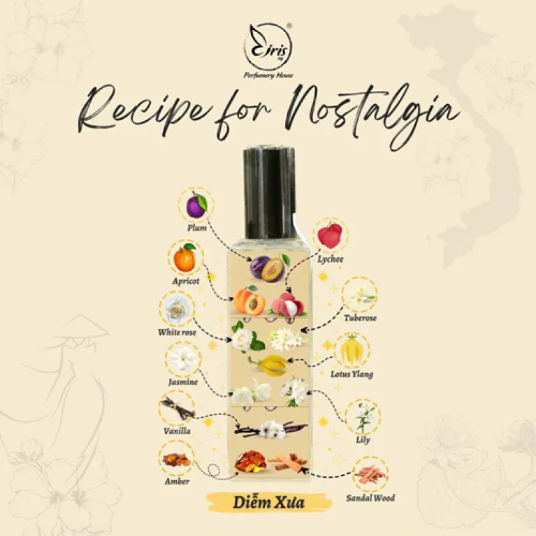 diem xua perfume, handmade perfume, oriental floral scent, classic fragrance, luxurious, sweet and gentle scent