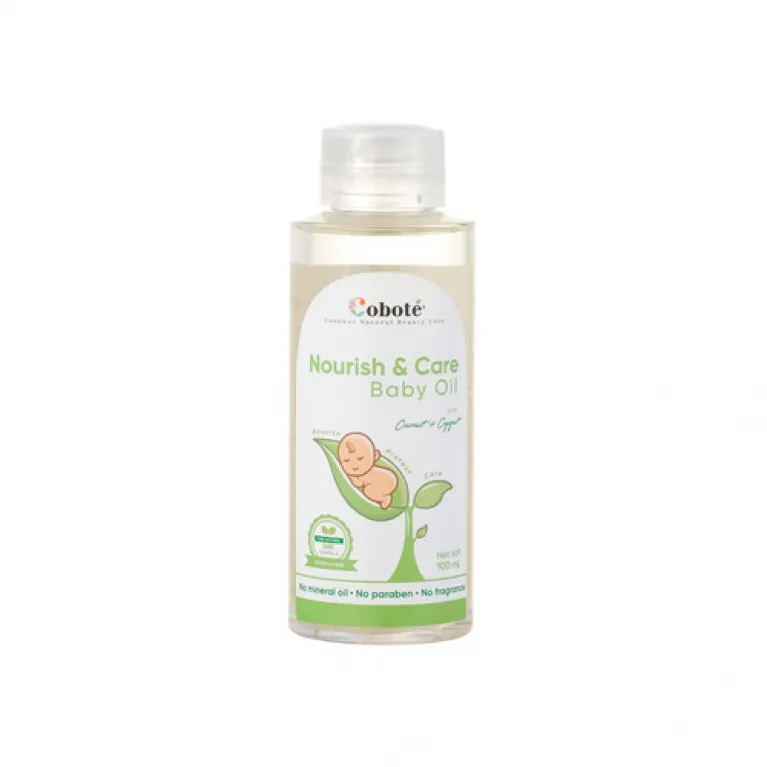 nourish & care baby oil, prevents diaper rash and irritation, completely natural ingredients, safe for baby's sensitive skin