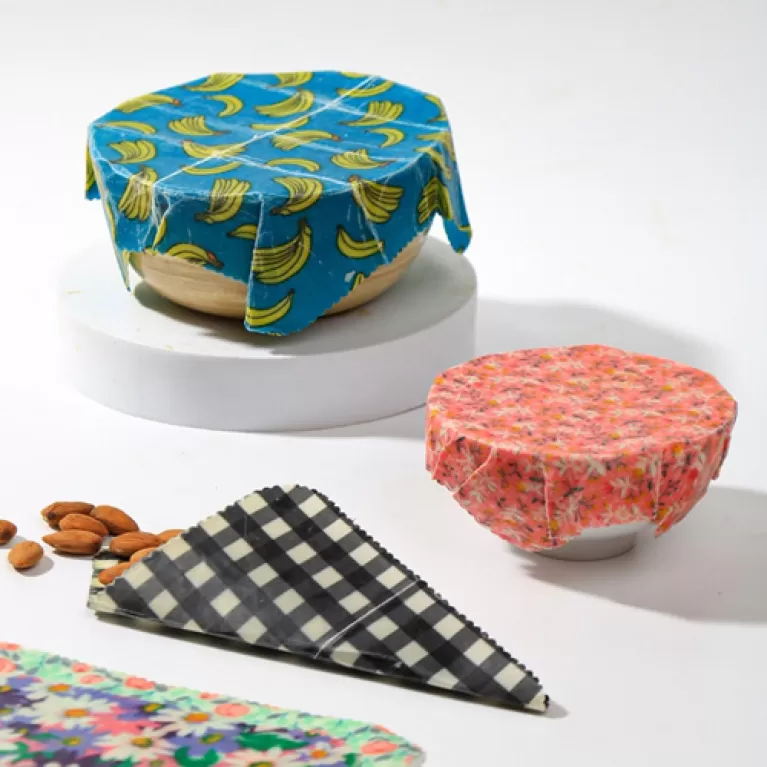 Vải sáp ong bọc thực phẩm tái sử dụng thân thiện môi trường, màng bọc sinh học cotton sáp ong không nhựa organic giữ tươi tự nhiên