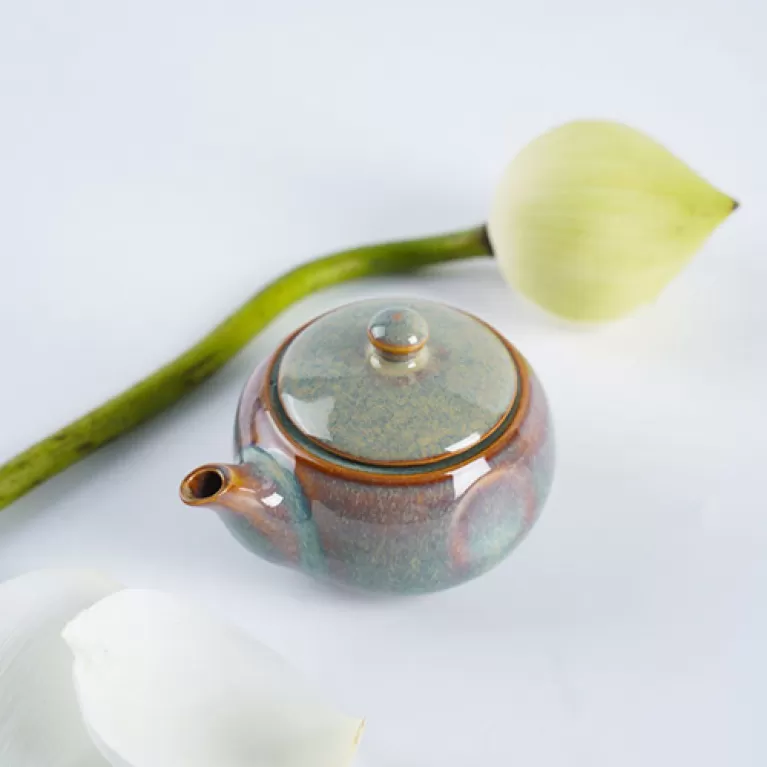 bình sứ rót nước tương có vòi, bst wattle green, gốm đông gia, chus