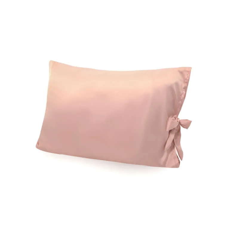 50 x 70cm satin silk pillowcase with bow ties, soft and breathable material, meticulously sewn seams, high-quality pillow cover
