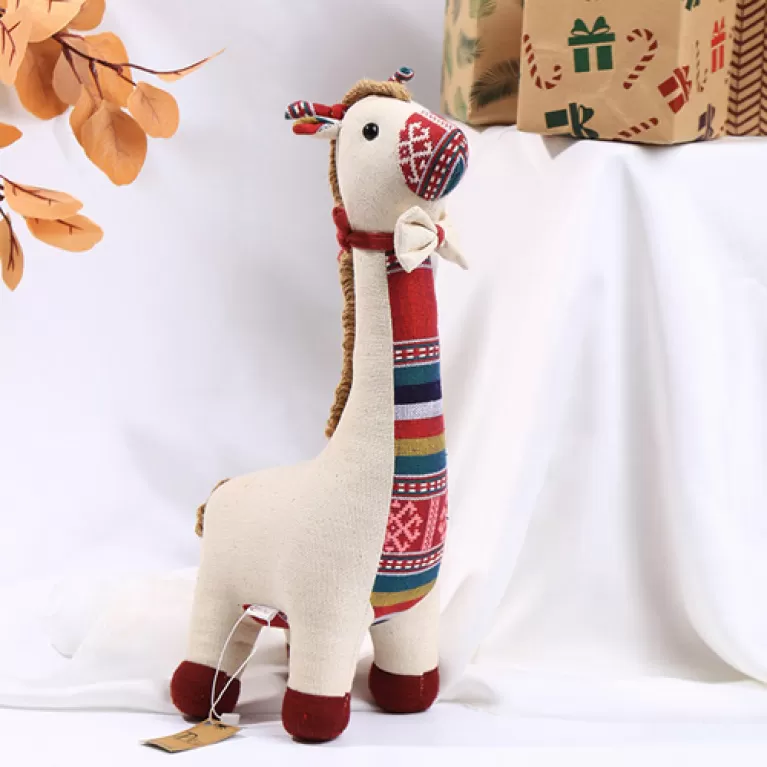 stuffed giraffe, fabric giraffe plush, handmade giraffe plush, souvenir in fabric, fabric giraffe stuffed animal
