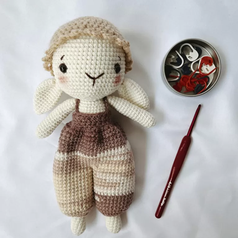 thỏ len mochi, thỏ len đan tay, thỏ nhồi bông handmade, thú bông móc len mini, thú bông hình con thỏ