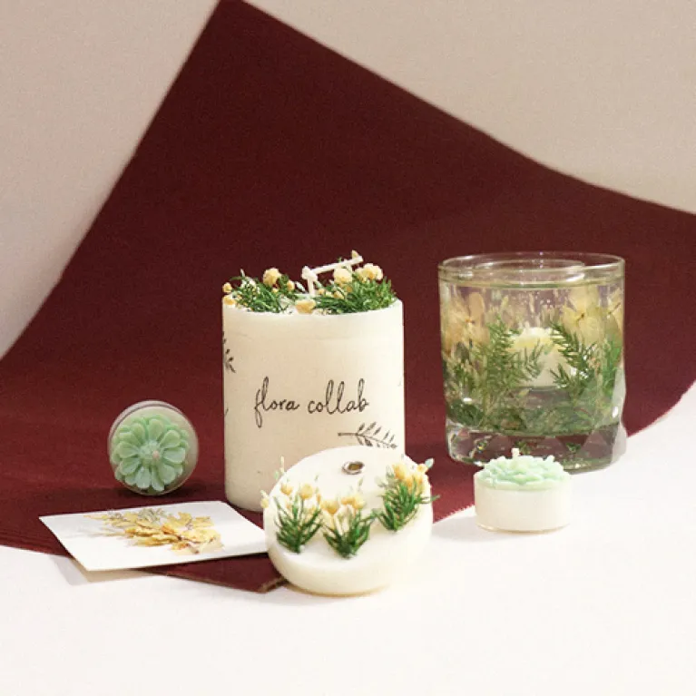 hộp quà nến thơm hương hoa blooming, flora collab, chus