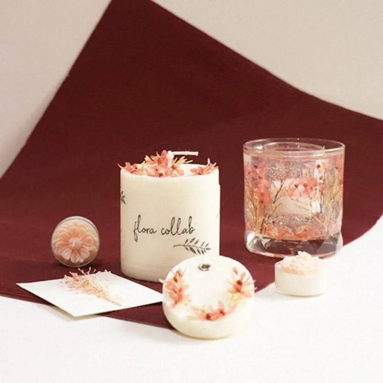hộp quà nến thơm hương hoa blooming, flora collab, chus