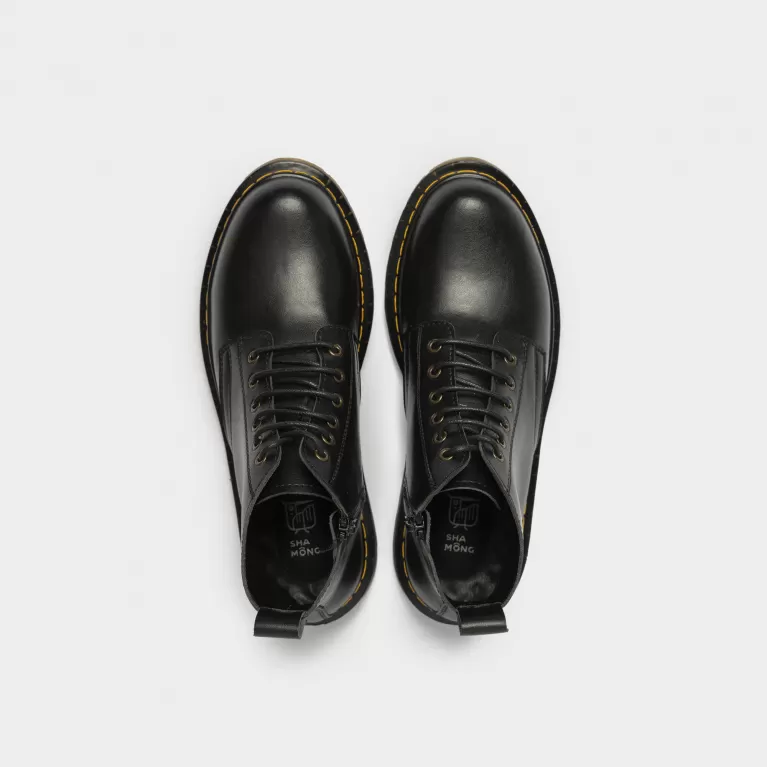 genuine leather lace up boots with zipper, thick sole, vintage leather shoes, high-quality men's leather shoes, men's office leather shoes