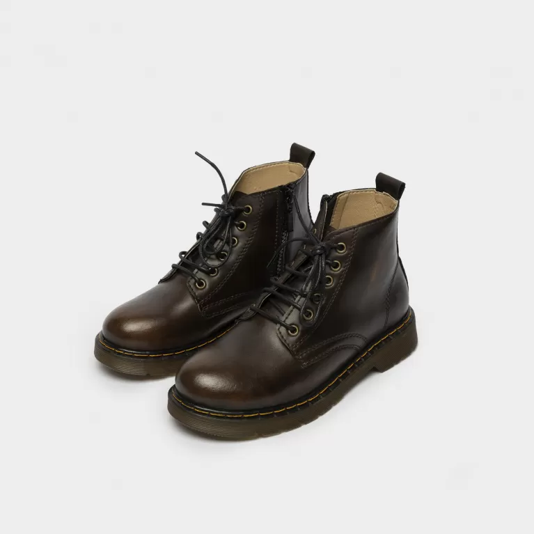 genuine leather lace up boots with zipper, high men's leather shoes, genuine cowhide leather shoes, men's zipper leather shoes