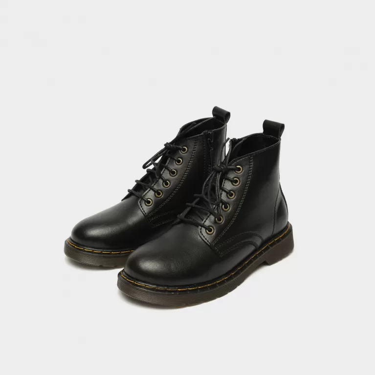 genuine leather lace up boots with zipper, high men's leather shoes, genuine cowhide leather shoes, men's zipper leather shoes