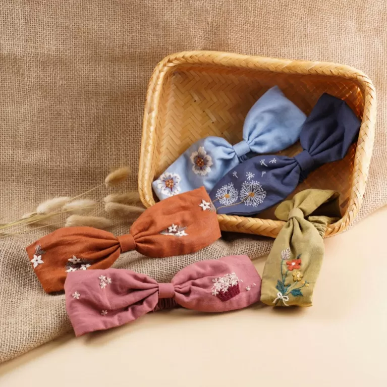 băng đô linen thêu tay, phụ kiện tóc độc đáo, đầy màu sắc, phong cách vintage, quà tặng cho cô nàng nữ tính