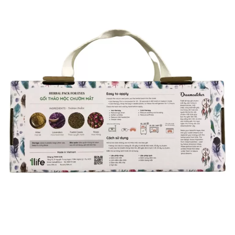 herbal pack for eyes, herbal eye compress, hot and cold eye compress, eye strain relief compress pillow, relaxing herbal eye pillow
