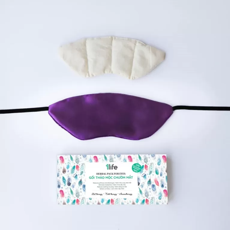 herbal pack for eyes, herbal eye compress, hot and cold eye compress, eye strain relief compress pillow, relaxing herbal eye pillow