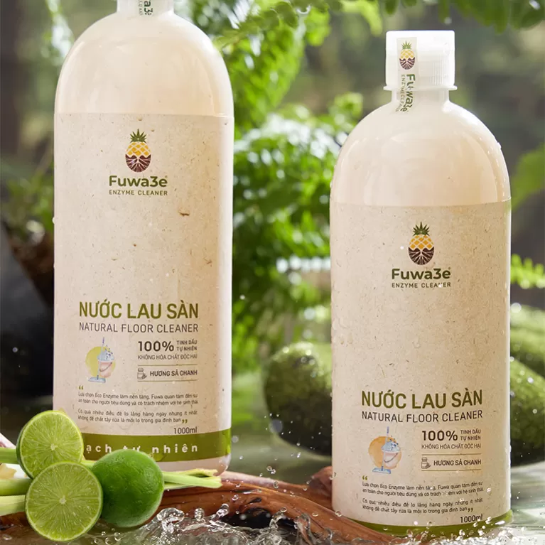 lemongrass scented double condensed enzyme floor cleaner, fruit peel fermentation technology, superior cleaning and antibacterial for floors