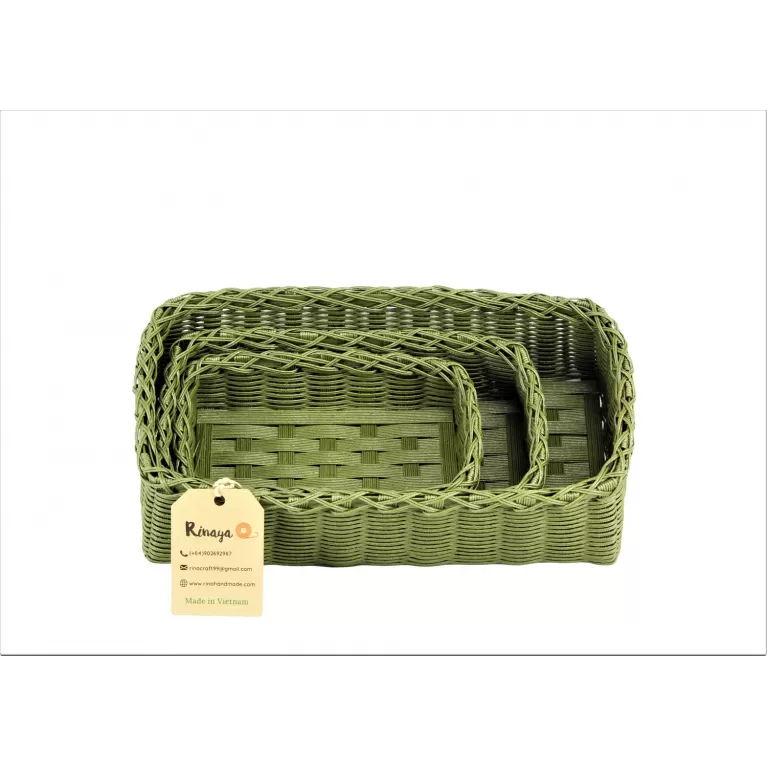 bộ 3 khay màu xanh matcha, nguyên liệu tái chế, nhiều kích cỡ khác nhau, tiện dụng và đa năng, thân thiện môi trường