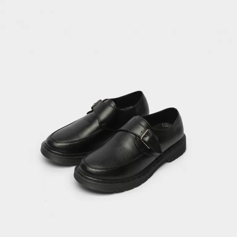 black genuine leather loafers, cross-strap loafer shoes, genuine leather shoes, retro leather shoes, premium leather shoes