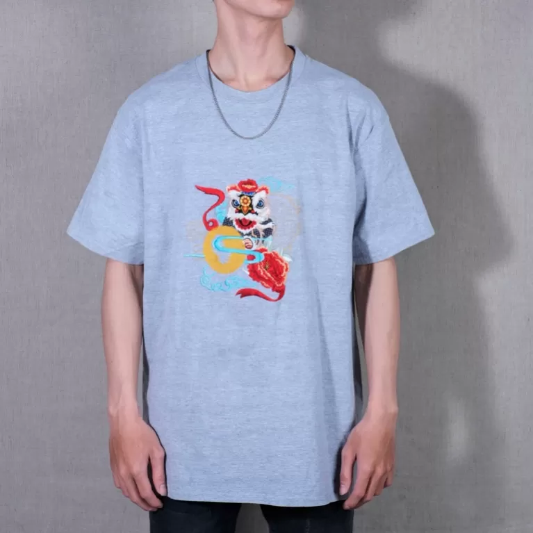 áo thun lạnh họa tiết phụng, lân, công thêu thủ công, áo thun thêu tay, áo thun ngắn tay unisex, quà tặng bạn bè