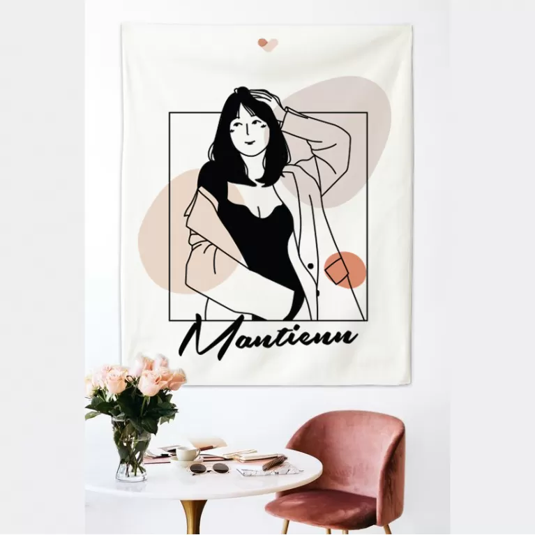 custom fabric art print for wall decoration, personalized decor items, available in 3 size options, meaningful gift ideas