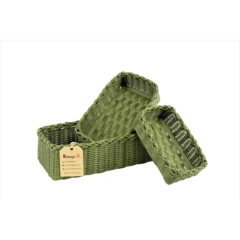 bộ 3 khay màu xanh matcha, nguyên liệu tái chế, nhiều kích cỡ khác nhau, tiện dụng và đa năng, thân thiện môi trường