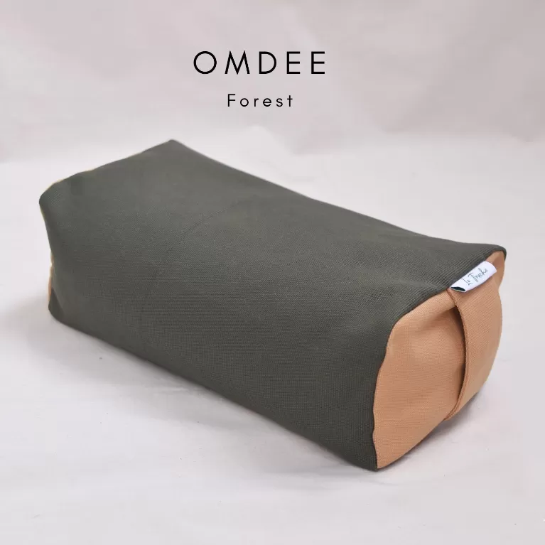 omdee yoga bolster stuffed with mung bean husk, yoga practice pillow, yoga block, canvas yoga pillow, yoga equipment, injury prevention