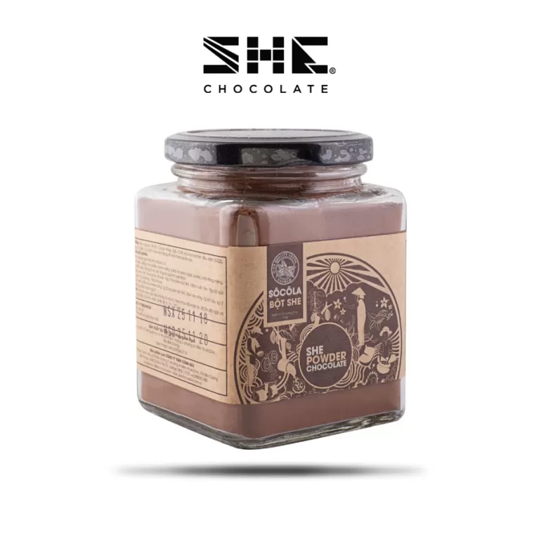 170g pure chocolate powder, glass jar, contains dark chocolate and cocoa mass, elegant glass jar, suitable for gifting