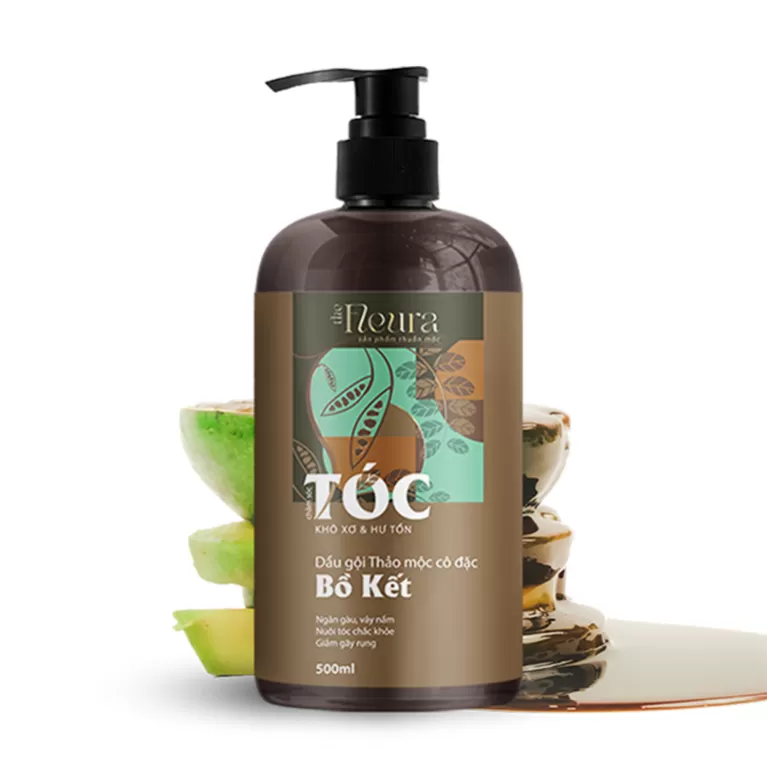 dầu gội thảo mộc cô đặc bồ kết cho tóc khô & hư tổn chứa tinh dầu vỏ bưởi, mùi hương thơm lâu, kích thích nang tóc mọc dày, việt nam, the fleura, herbal cosmetic, chus