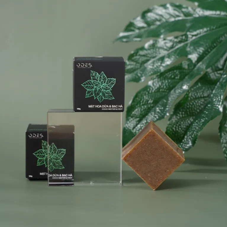 mint & coco nectar soap, effective skin cleanser, nourishes healthy skin, cold processed, handmade soap