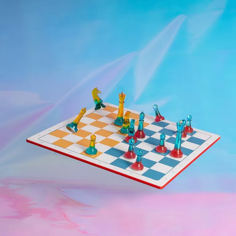 lumina chess, helio version - maztermind, colorful chess set, premium chess set, 2-player game, strategic game