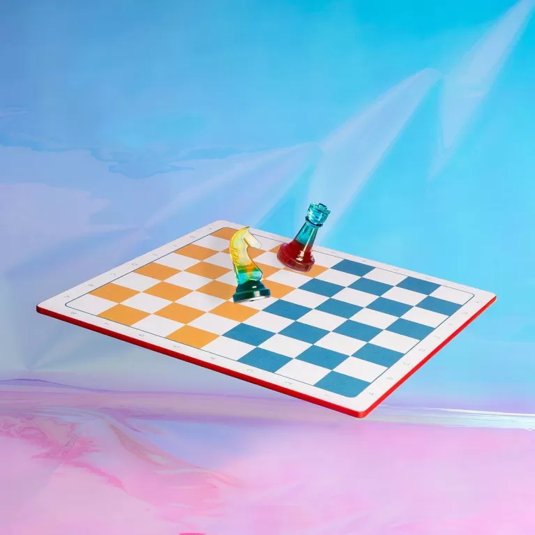 lumina chess, helio version - maztermind, colorful chess set, premium chess set, 2-player game, strategic game