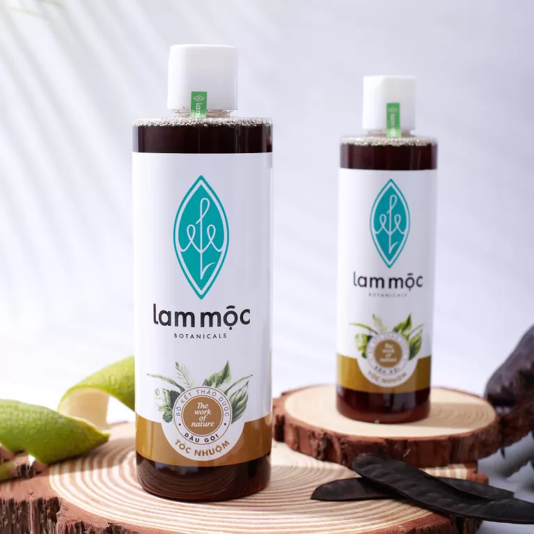 dầu gội thảo mộc, tóc nhuộm không phai màu, giữ mái tóc bóng đẹp, chắc khỏe từ bên trong, phục hồi tóc, việt nam, lam mộc, chus