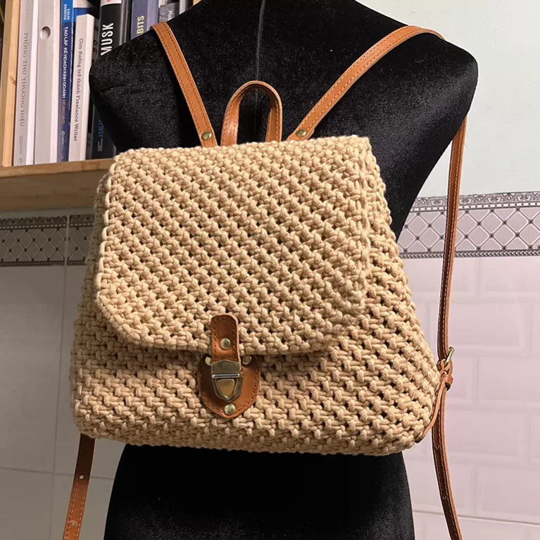 balo baby, nhỏ gọn và tiện lợi, chất liệu dây sheweave cứng cáp, túi đan thủ công, phong cách thanh lịch và sành điệu