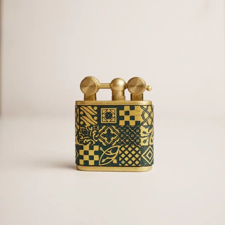 brick patterned hand-drawn leather lighter, premium cowhide material, stylish personality, high-quality product