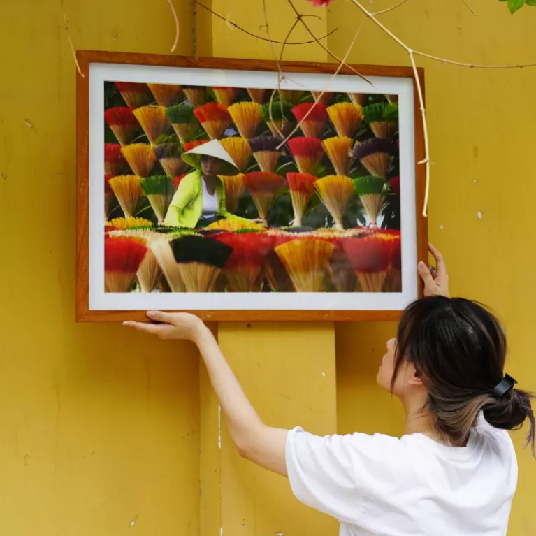 “incense village” photograph, high-quality material, sharp printed image, artistic life, decorative photo print