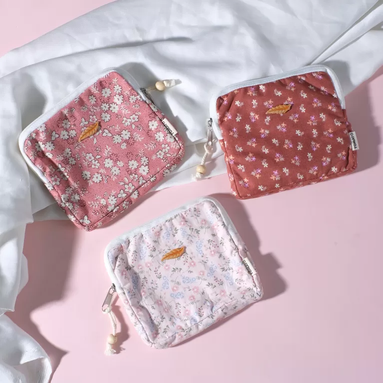 secret mini fabric wallet, compact design, secure clasp, gentle colors, feminine patterns, soft and smooth fabric